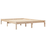 Lit bibliothèque sans matelas 150x200 cm bois massif de pin