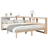 Library bed without mattress 140x200 cm solid pine wood