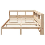 Library bed without mattress 140x200 cm solid pine wood