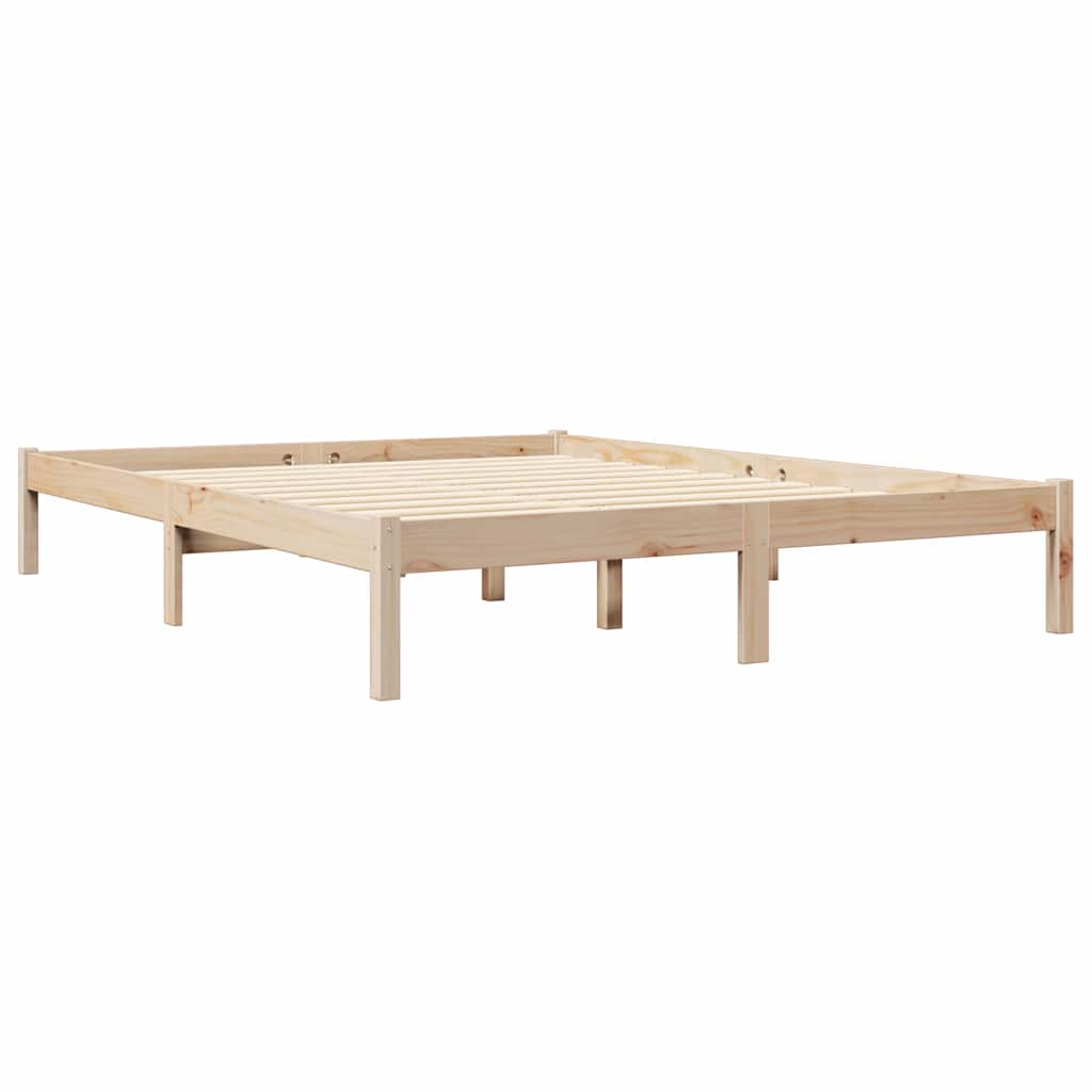 Library bed without mattress 140x200 cm solid pine wood