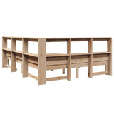 Library bed without mattress 140x200 cm solid pine wood