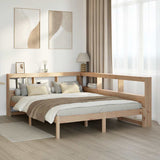 Library bed without mattress 140x200 cm solid pine wood