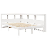 Lit bibliothèque sans matelas blanc 120x200 cm bois pin massif