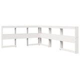 Lit bibliothèque sans matelas blanc 120x200 cm bois pin massif