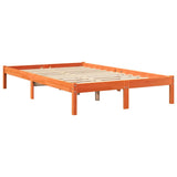 Lit bibliothèque sans matelas cire marron 120x200 cm pin massif