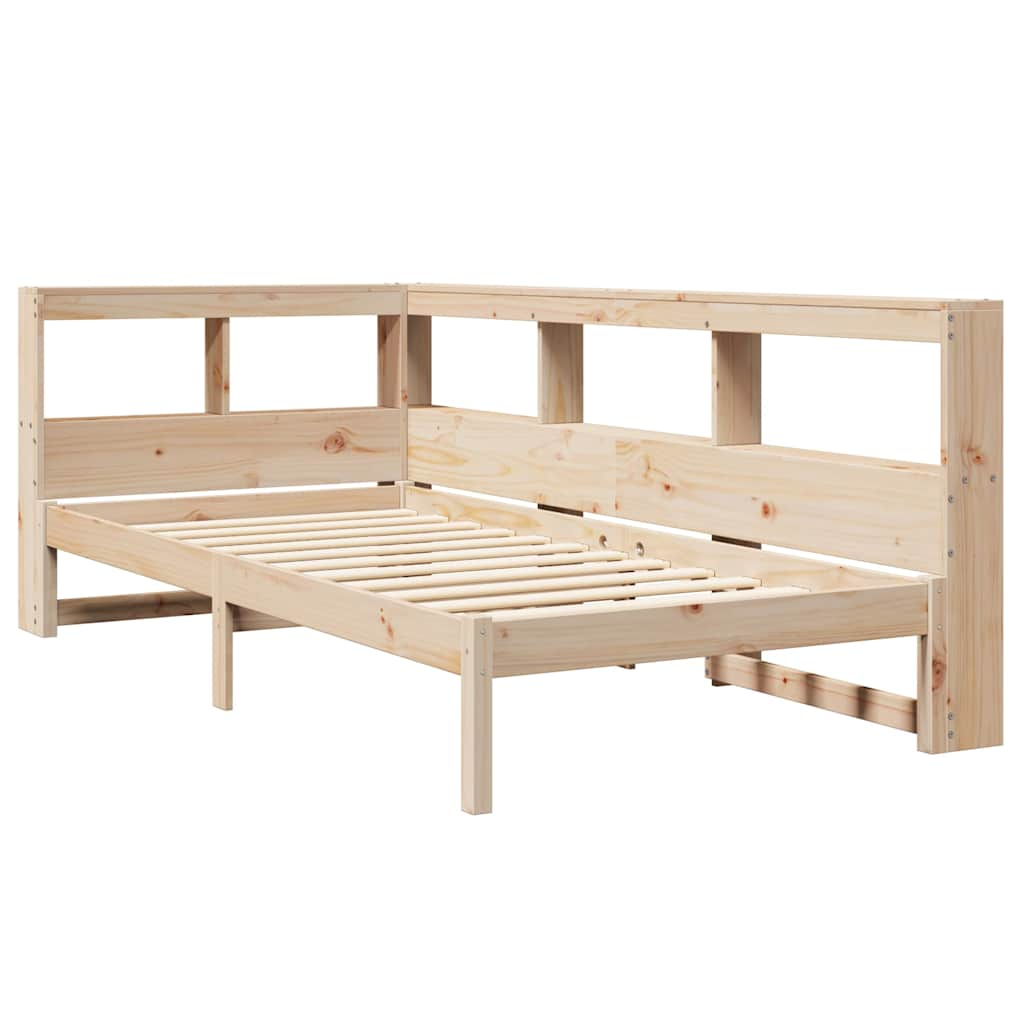 Library bed without mattress 100x200 cm solid pine wood