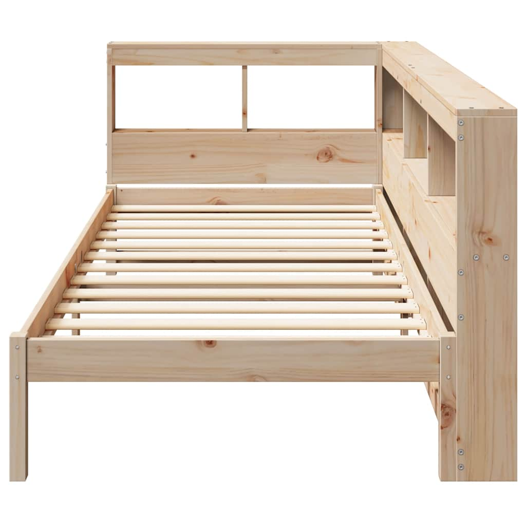 Library bed without mattress 100x200 cm solid pine wood