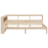 Library bed without mattress 100x200 cm solid pine wood