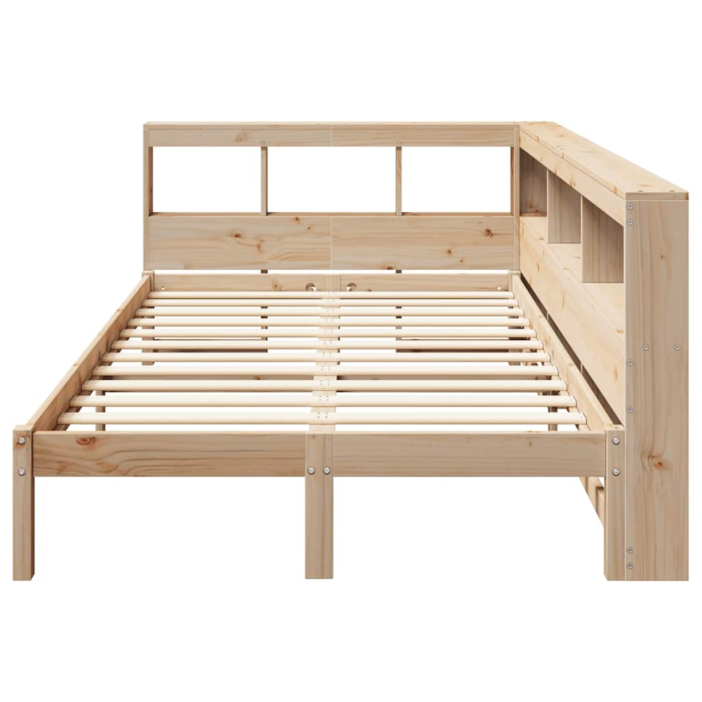 Lit bibliothèque sans matelas 120x190 cm bois de pin massif