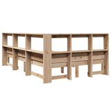 Lit bibliothèque sans matelas 120x190 cm bois de pin massif