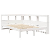 Lit bibliothèque sans matelas blanc 120x190 cm bois pin massif