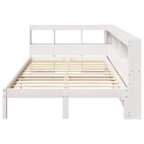 Lit bibliothèque sans matelas blanc 120x190 cm bois pin massif