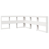 Lit bibliothèque sans matelas blanc 120x190 cm bois pin massif