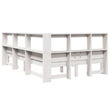 Lit bibliothèque sans matelas blanc 120x190 cm bois pin massif