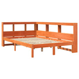 Lit bibliothèque sans matelas cire marron 120x190cm pin massif