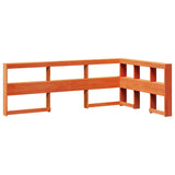 Lit bibliothèque sans matelas cire marron 120x190cm pin massif