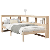 Lit bibliothèque sans matelas 90x190 cm bois de pin massif