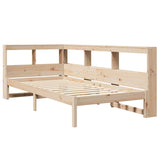 Lit bibliothèque sans matelas 90x190 cm bois de pin massif