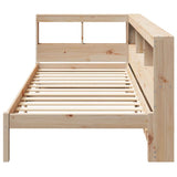 Lit bibliothèque sans matelas 90x190 cm bois de pin massif