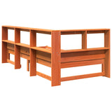 Lit bibliothèque sans matelas cire marron 90x190 cm pin massif