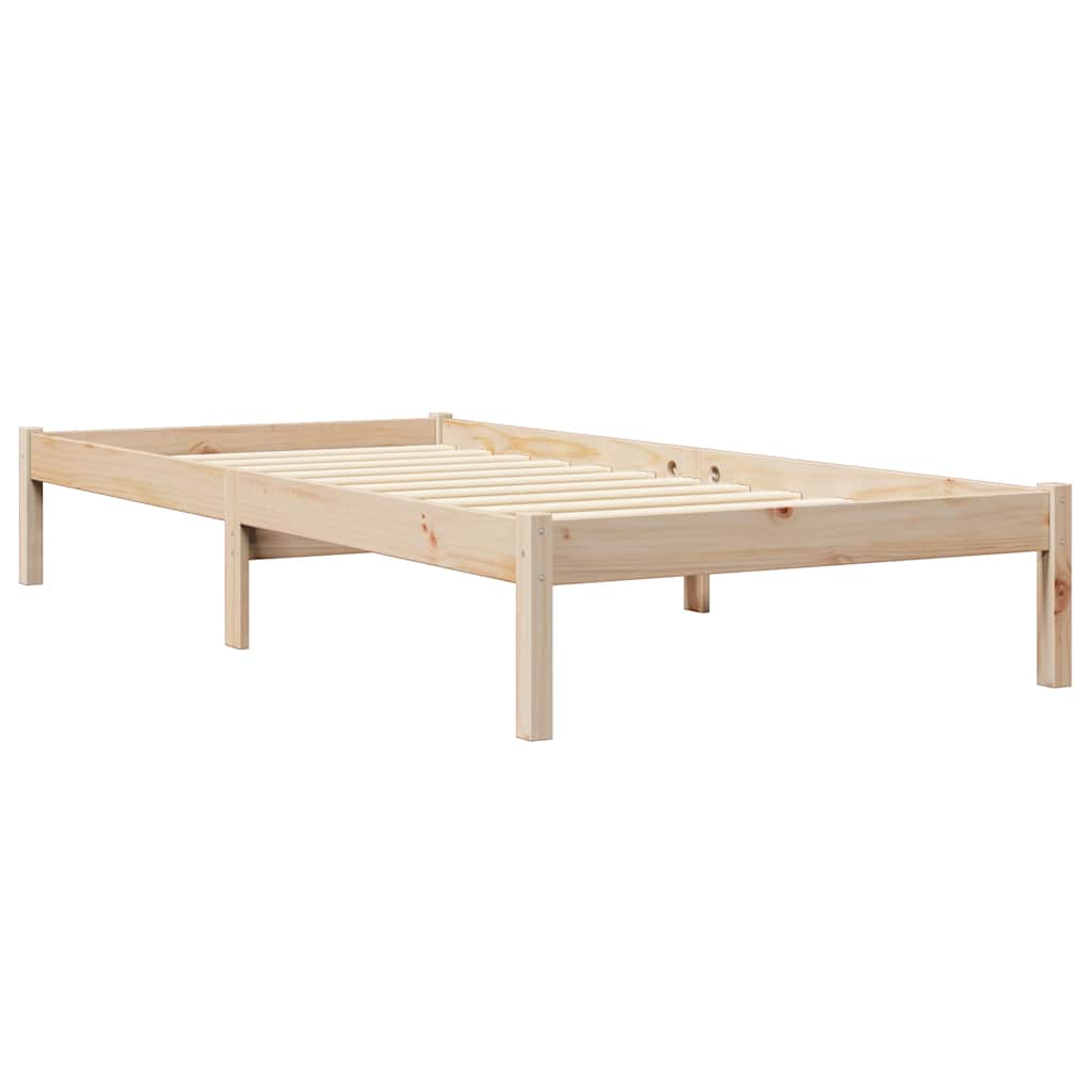 Lit bibliothèque sans matelas 75x190 cm bois de pin massif