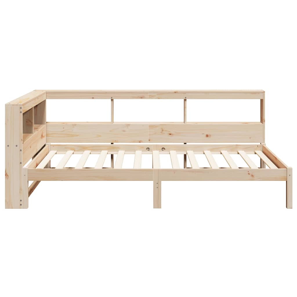 Lit bibliothèque sans matelas 75x190 cm bois de pin massif