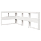 Lit bibliothèque sans matelas blanc 75x190cm bois de pin massif