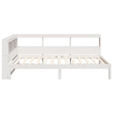 Lit bibliothèque sans matelas blanc 75x190cm bois de pin massif