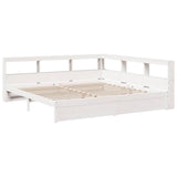 Lit bibliothèque sans matelas 160x200 cm bois massif de pin