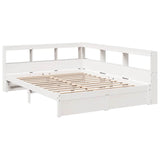 Lit bibliothèque sans matelas blanc 160x200 cm bois pin massif