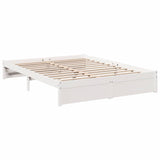 Lit bibliothèque sans matelas blanc 160x200 cm bois pin massif