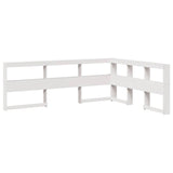 Lit bibliothèque sans matelas blanc 140x200 cm bois pin massif