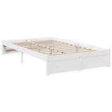 Lit bibliothèque sans matelas blanc 120x200 cm bois pin massif