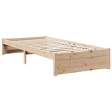 Lit bibliothèque sans matelas 100x200 cm bois massif de pin