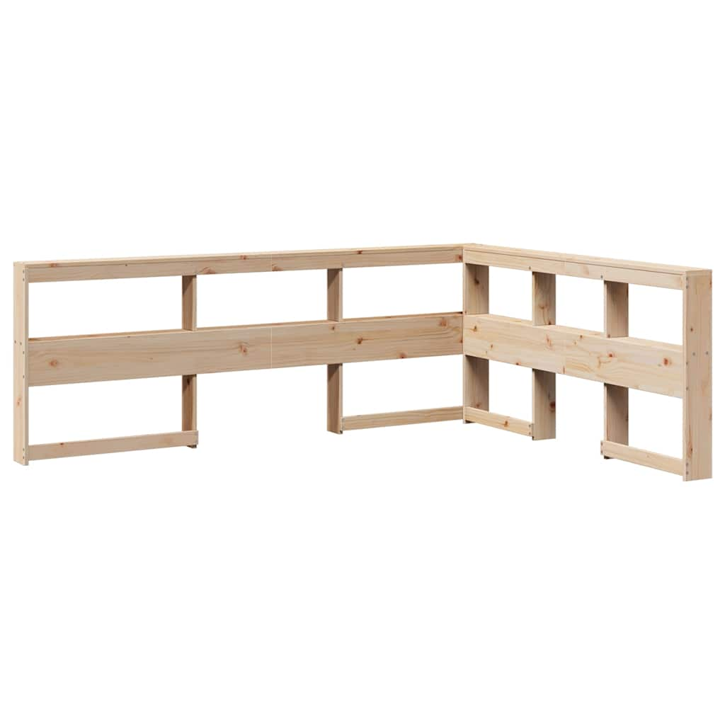 Bookcase bed without mattress 140x190 cm solid pine wood