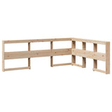 Bookcase bed without mattress 140x190 cm solid pine wood