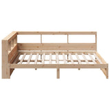 Bookcase bed without mattress 140x190 cm solid pine wood