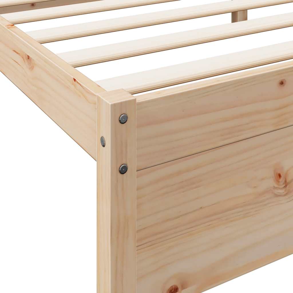 Bookcase bed without mattress 140x190 cm solid pine wood