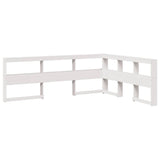 Lit bibliothèque sans matelas blanc 140x190 cm bois pin massif