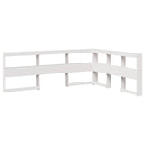 Lit bibliothèque sans matelas blanc 135x190 cm bois pin massif