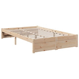 Lit bibliothèque sans matelas 120x190 cm bois de pin massif