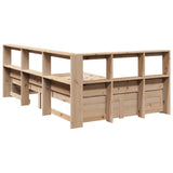 Lit bibliothèque sans matelas 120x190 cm bois de pin massif