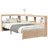 Lit bibliothèque sans matelas 75x190 cm bois de pin massif