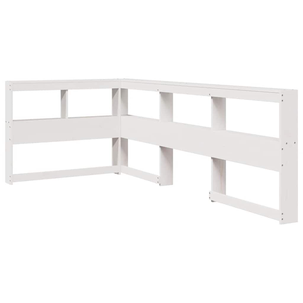 Lit bibliothèque sans matelas blanc 75x190cm bois de pin massif