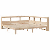 Lit bibliothèque sans matelas 200x200 cm bois massif de pin