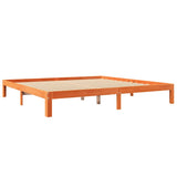 Lit bibliothèque sans matelas cire marron 180x200 cm pin massif