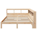 Lit bibliothèque sans matelas 160x200 cm bois massif de pin