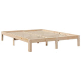 Lit bibliothèque sans matelas 160x200 cm bois massif de pin