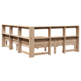 Lit bibliothèque sans matelas 160x200 cm bois massif de pin