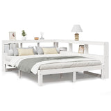 White library bed without mattress 160x200 cm solid pine wood